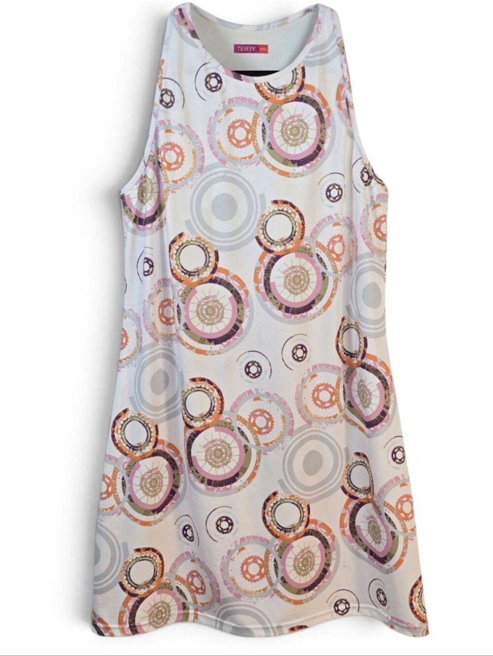 TERRY Bicycles Soleil Sleevless Racerback Cycling Dress XXL Wheel Retro Print